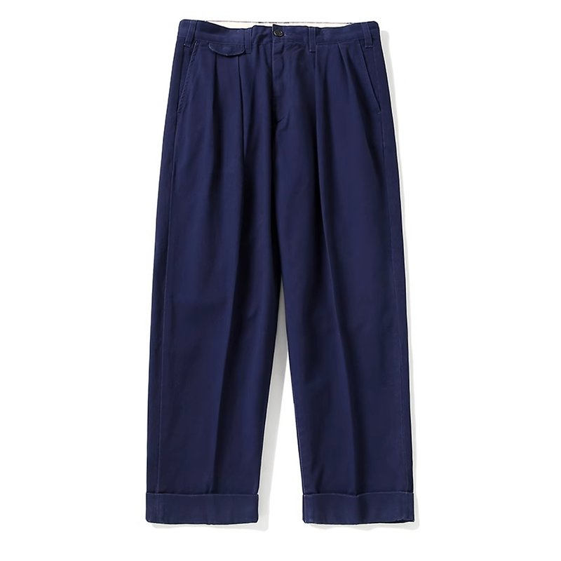 French workwear long narrow-mouth nine-point trousers straight-leg loose trousers - กางเกงขายาว - วัสดุอื่นๆ หลากหลายสี