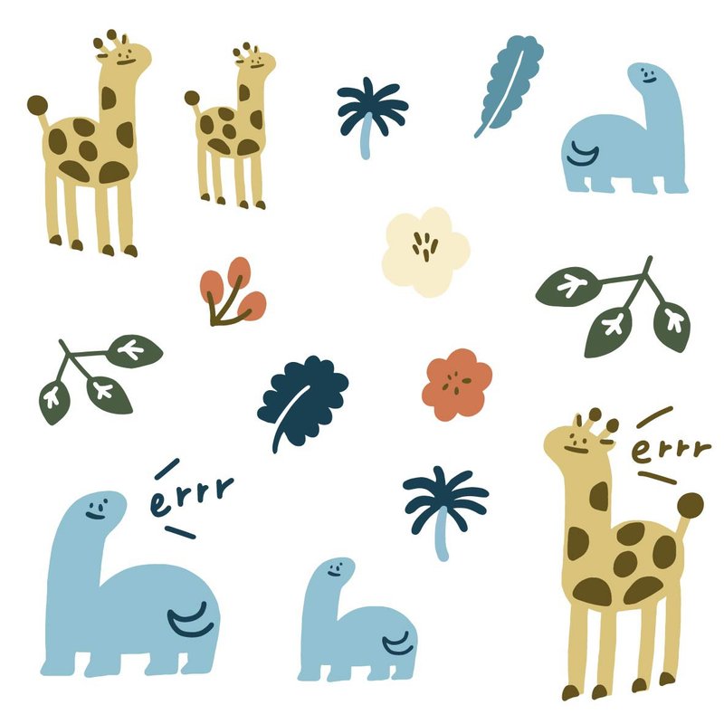 Long Neck World Sticker Set - สติกเกอร์ - กระดาษ ขาว