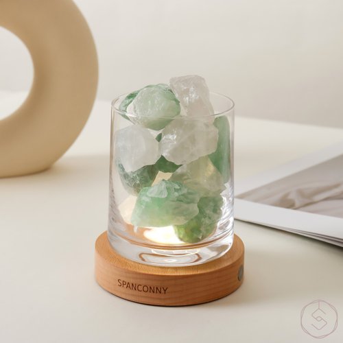 SPANCONNY 飾品控 清新森林 | 白水晶 x 綠螢石 | 水晶氣氛燈