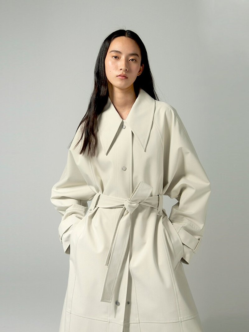 classic white trench coat - Women's Casual & Functional Jackets - Cotton & Hemp White