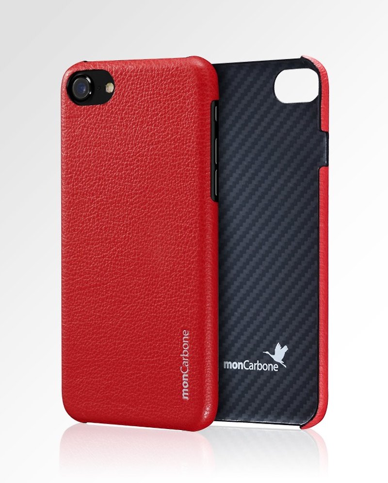 【Apple新品】防彈纖維結合Napa皮革保護殼 iPhone SE 紅 - 手機殼/手機套 - 真皮 紅色