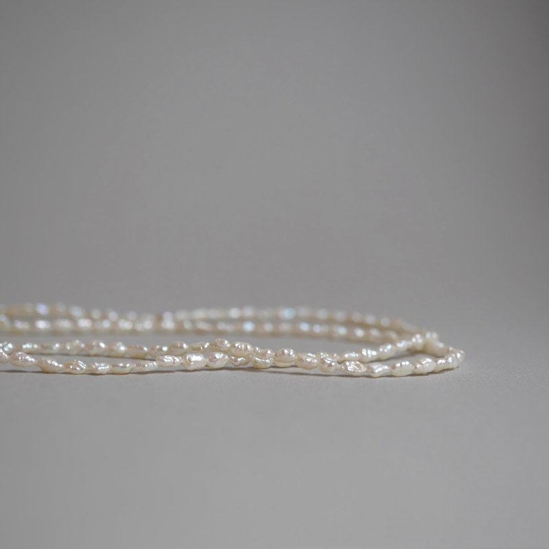 14KGF 米粒珍珠磁吸式手鍊 - 項鍊 - 其他金屬 白色