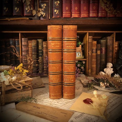 CT歐美老件古董雜貨舖 英國1874出版百年Charles Dickens匹克威克外傳完整1-2集