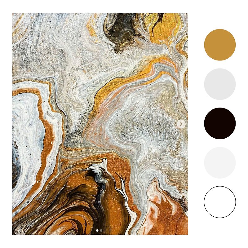 [Novice must buy] Diy fluid painting material package / Earth series / Two works can be completed - วาดภาพ/ศิลปะการเขียน - วัสดุอื่นๆ สีนำ้ตาล