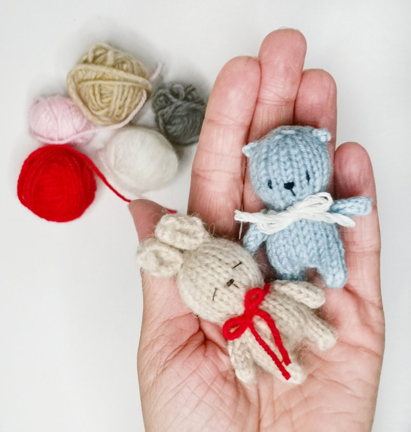 Mini animal knitting pattern. English and Russian PDF. - 手工藝教學/工具書 - 其他材質 