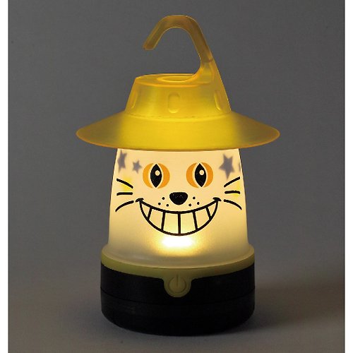 SPICE 日本雜貨 台灣代理 【SPICE】日本 戶外/室內兼用 微笑LED提掛燈(露營燈)- 黃色貓咪