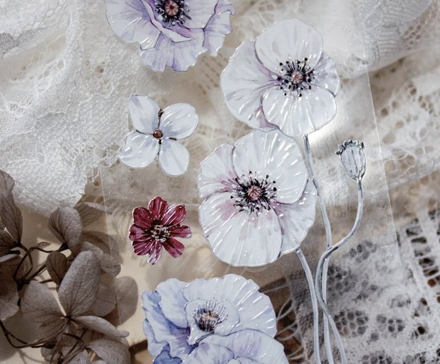 切売 484☆ 海外 マスキングテープ マステ PET 装飾 花 贝壳光 贝壳光 6cm×