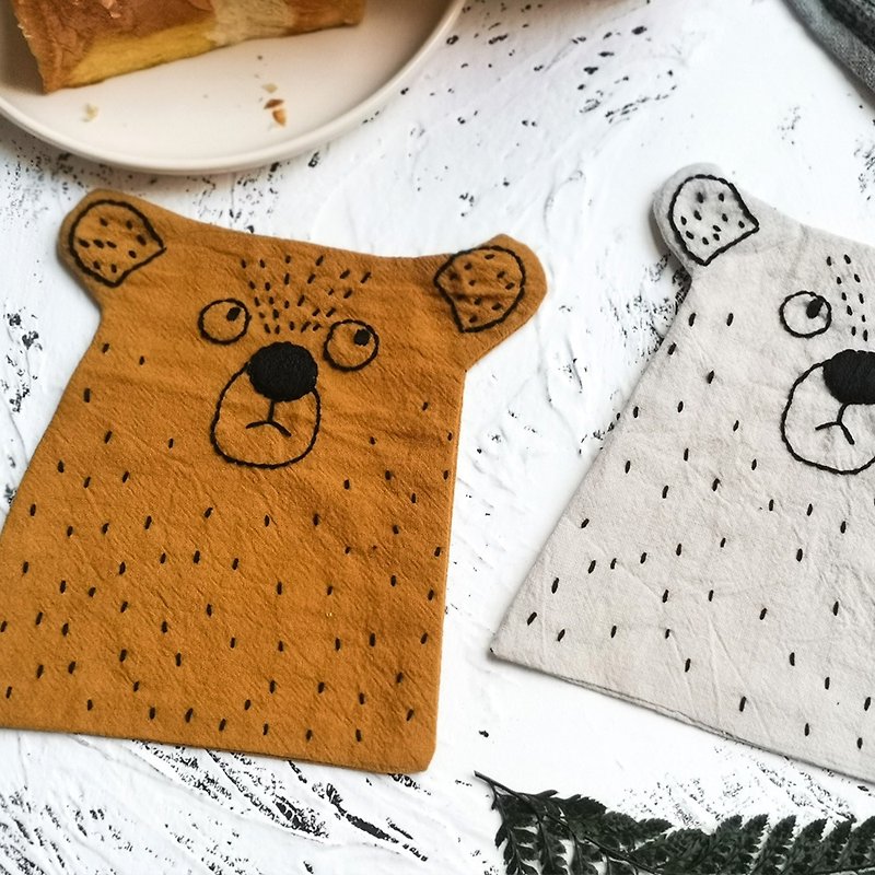 Embroidery handmade diy material package beginner self-embroidered couples give boyfriend bear coasters parent-child children making gifts - Knitting, Embroidery, Felted Wool & Sewing - Cotton & Hemp 