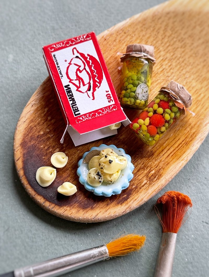 Miniature cooking set of dumplings with jars - 公仔/玩偶 - 其他材質 多色