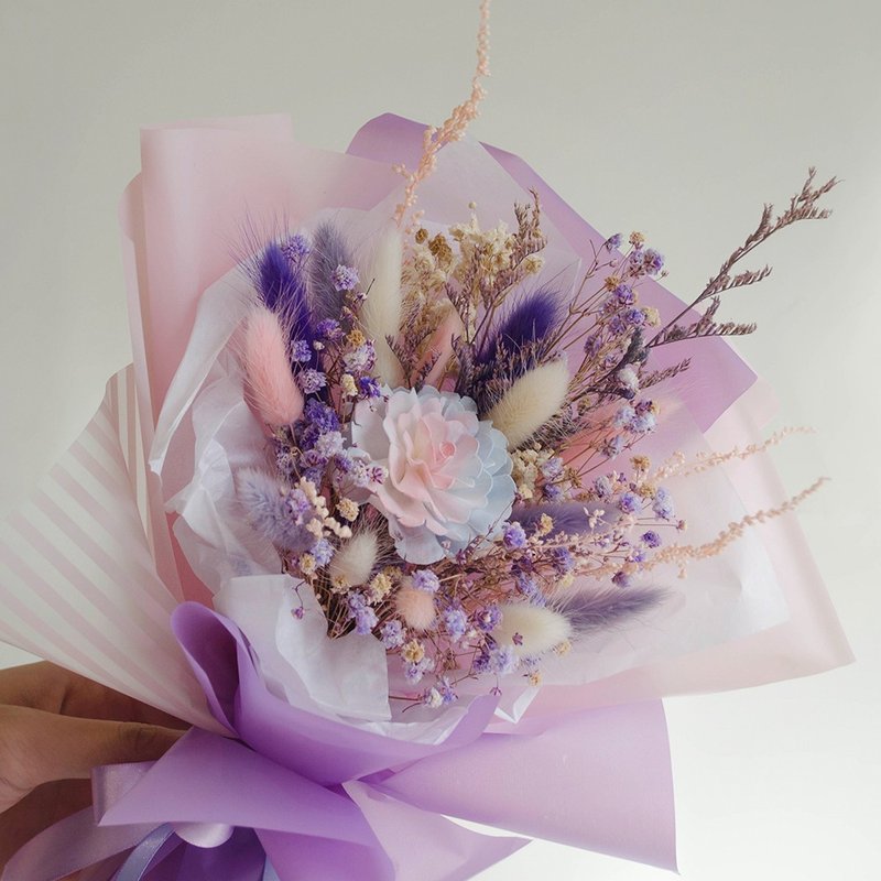 乾燥花束【紫色夢境】蓪草乒乓菊花束 情人節 生日禮物 畢業花束 - 乾燥花/永生花 - 植物．花 