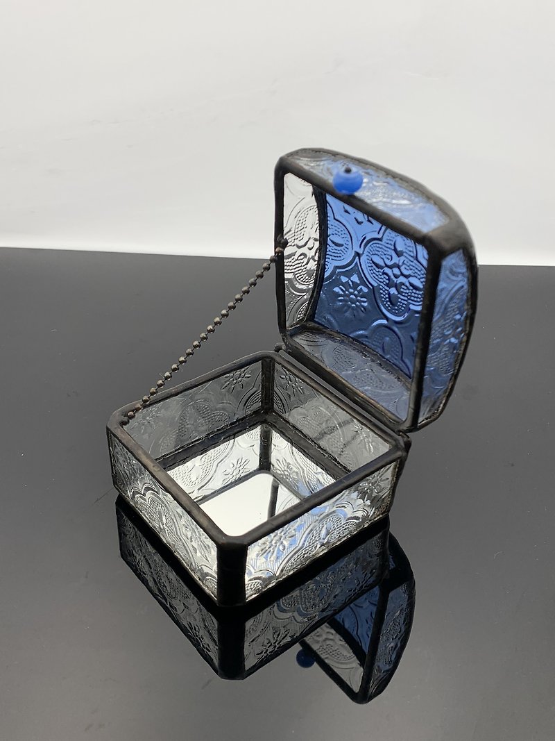 แก้ว กล่องเก็บของ สีน้ำเงิน - Collection Begonia Glass Jewelry Box Storage Box