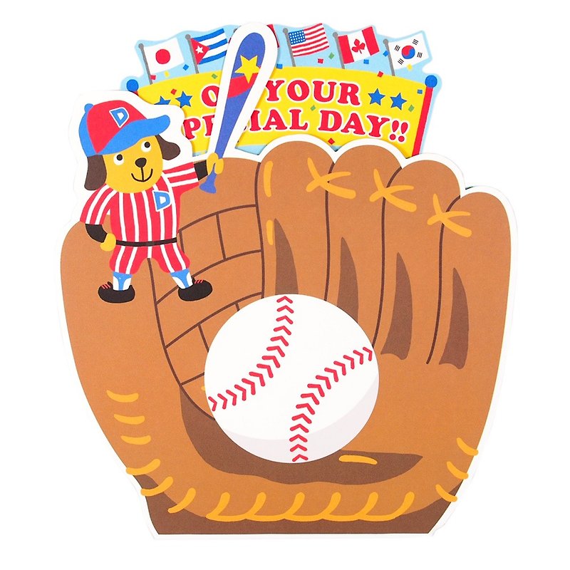 Cat and Dog Baseball Major League [Hallmark-JP Three-dimensional Card Birthday Wishes] - Cards & Postcards - Paper Multicolor
