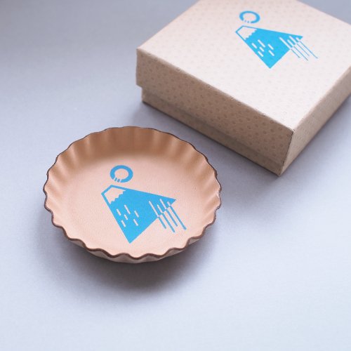 Fuji) real leather biscuit type accessory tray accessory gift box attaching