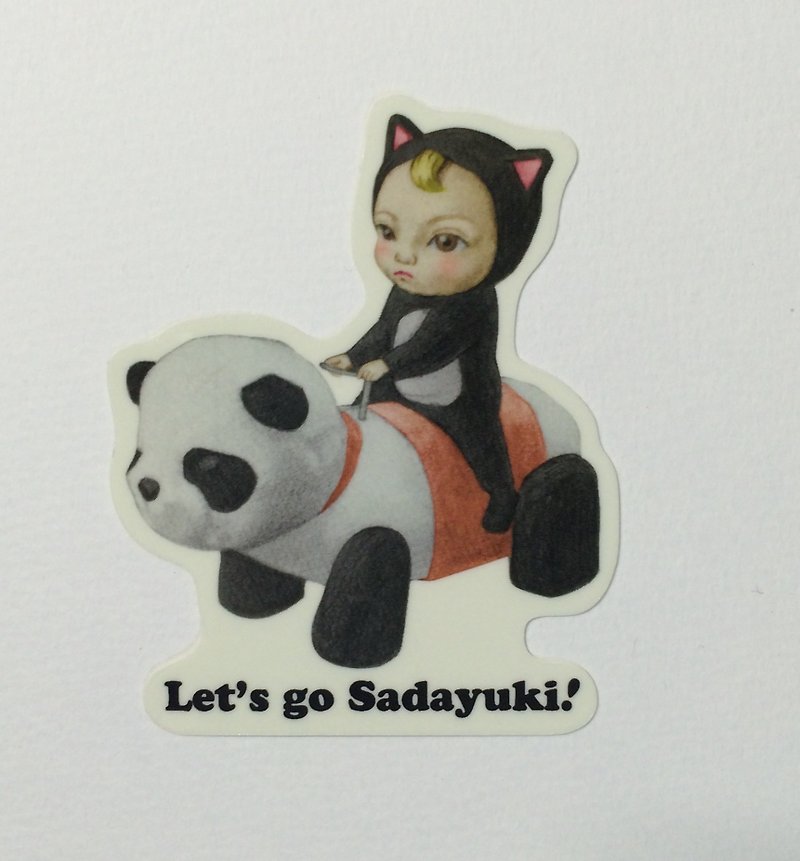 Mini sticker / Let's go Sadayuki / Panda - Stickers - Other Materials 