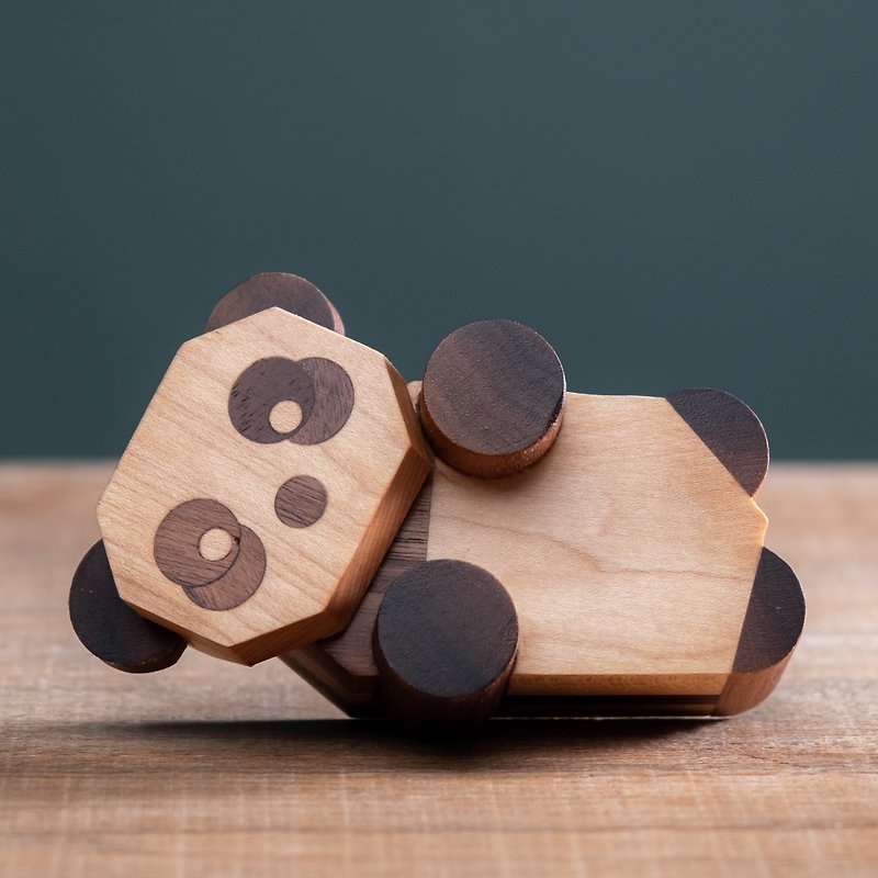 PANDA - 公仔模型 - 木頭 咖啡色