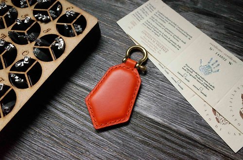 IPPI手作革物 造型悠遊卡 晶片吊飾－鑰匙圈款－橘色