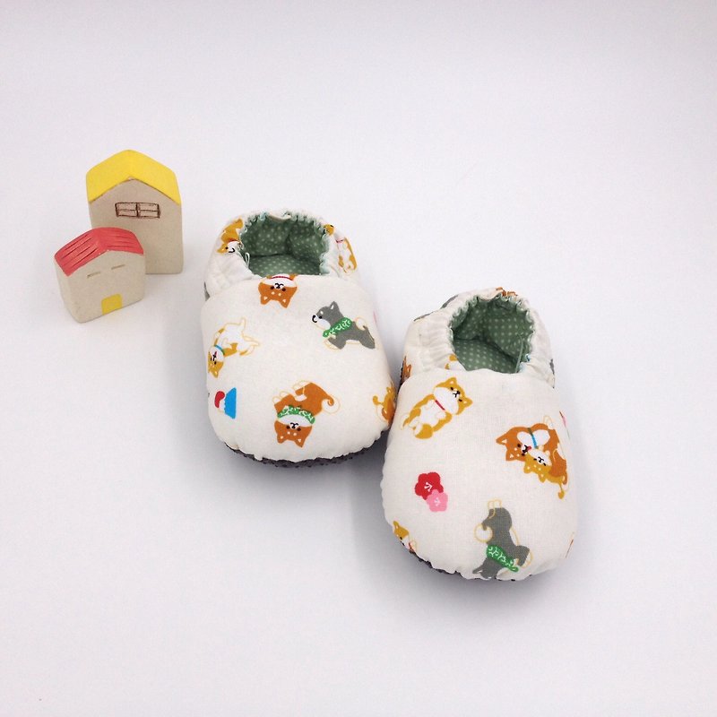 HBS handmade doll shoes - Meng Meng Shiba dog - Kids' Shoes - Cotton & Hemp Multicolor