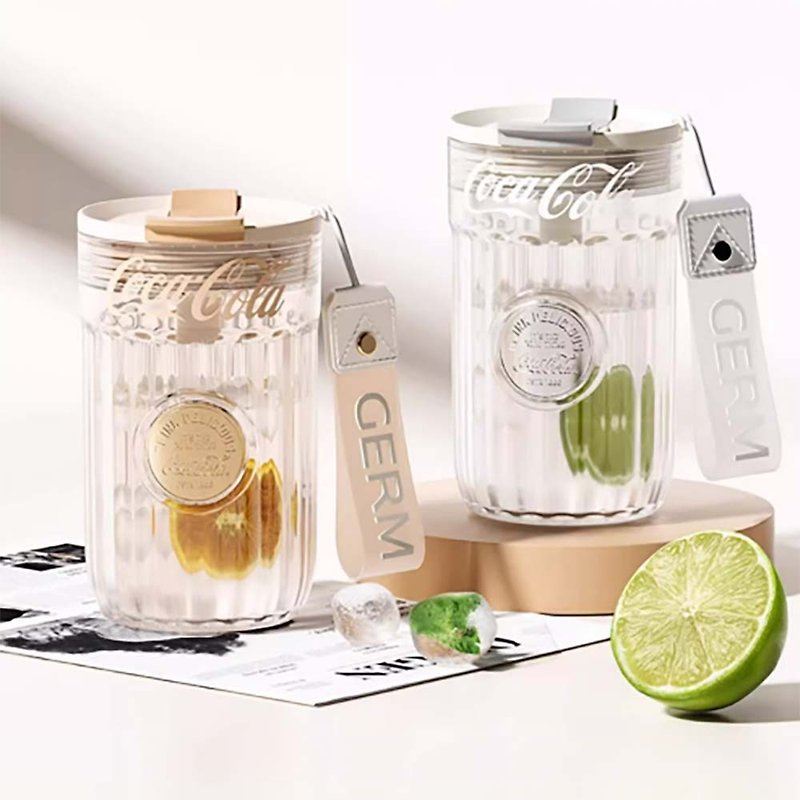 [Free Shipping] GERM Coca-Cola Coffee Cup Water Cup Women's Straw Cup 2024 New Style - Cups - Other Materials Multicolor