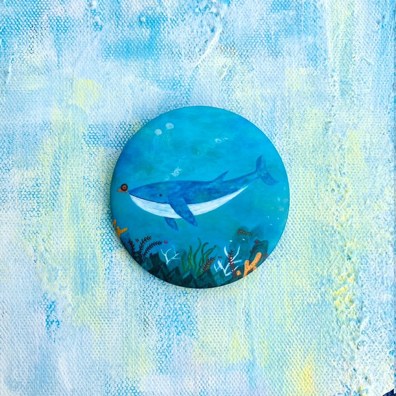 插畫霧面大胸章-這一片海 - 胸針 - 其他材質 多色