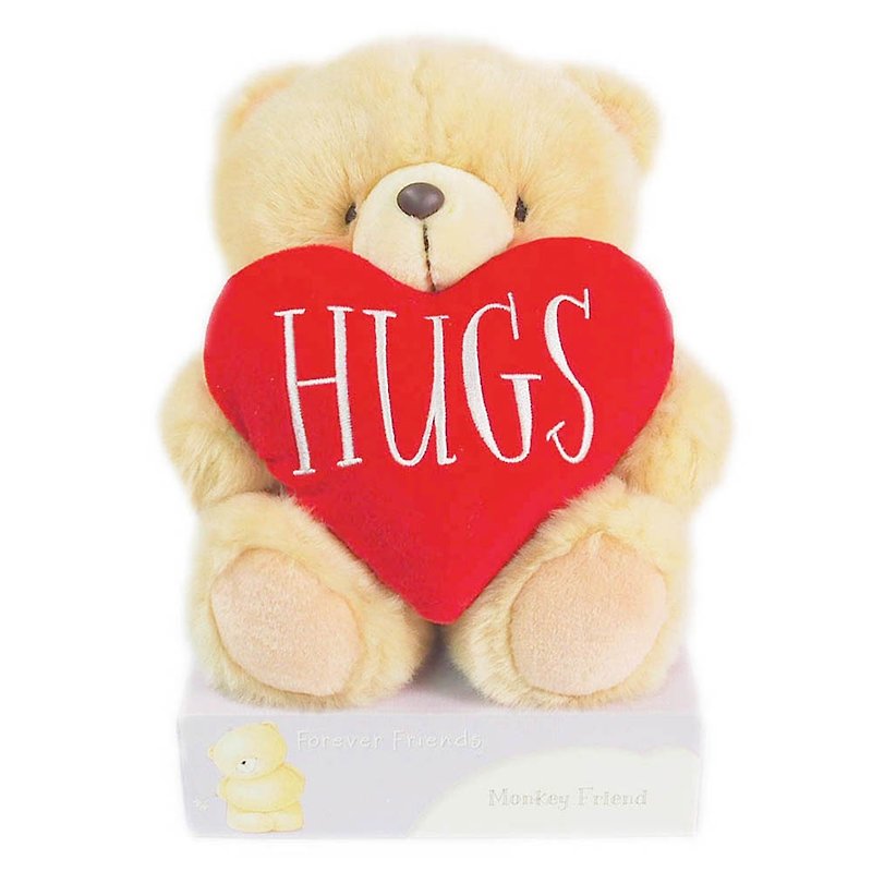 8 Inch / Hugging Love Plush Bear [Hallmark-ForeverFriends Plush-Heart Series] - ตุ๊กตา - วัสดุอื่นๆ สีนำ้ตาล