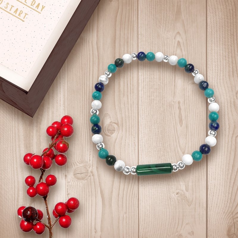 Turquoise Lazurite Howlite Stone Bracelet | Love Stone Bracelet | Love Bracelet - Bracelets - Semi-Precious Stones Green