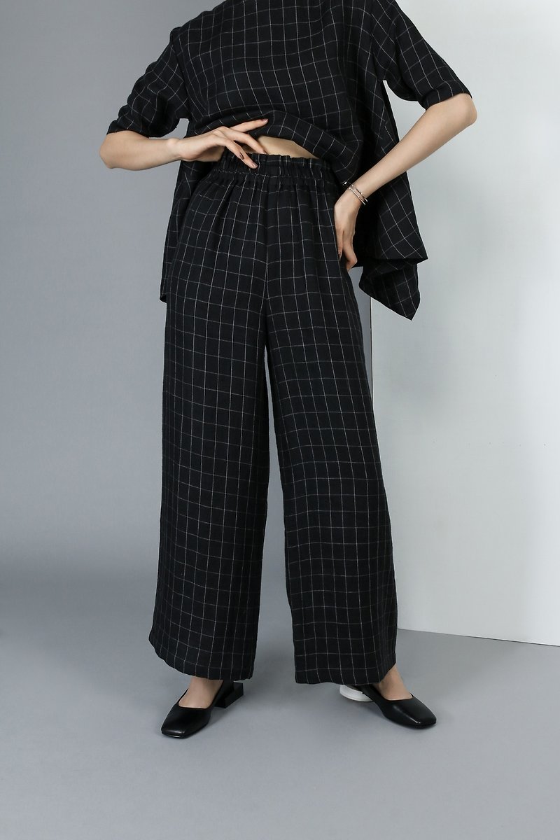 【Custom】High waist wide pants - Women's Pants - Cotton & Hemp 