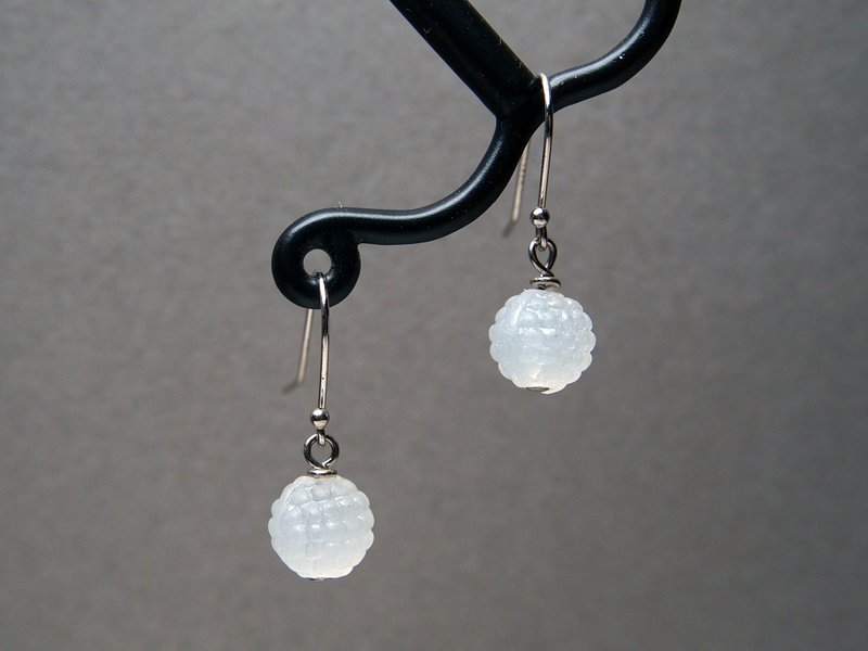 #GE496 Murano Glass Beads Earring - ต่างหู - แก้ว สีใส