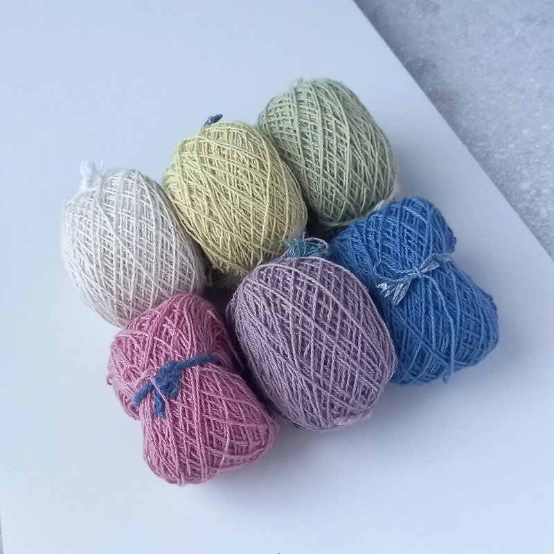 Flower lover embroidery color/80m x 6 colors, thickness 0.7mm/Plant-dyed cotton thread/Hand-dyed thread, Embroidery thread, sashiko thread, cross-stitch, tassel - เย็บปัก/ถักทอ/ใยขนแกะ - ผ้าฝ้าย/ผ้าลินิน หลากหลายสี