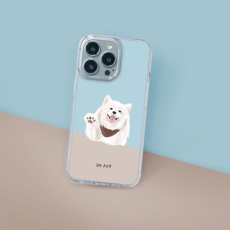 Samoyed, iphone case for 15,14, 13, 12, 11, SE3 case - Phone Cases - Plastic Transparent