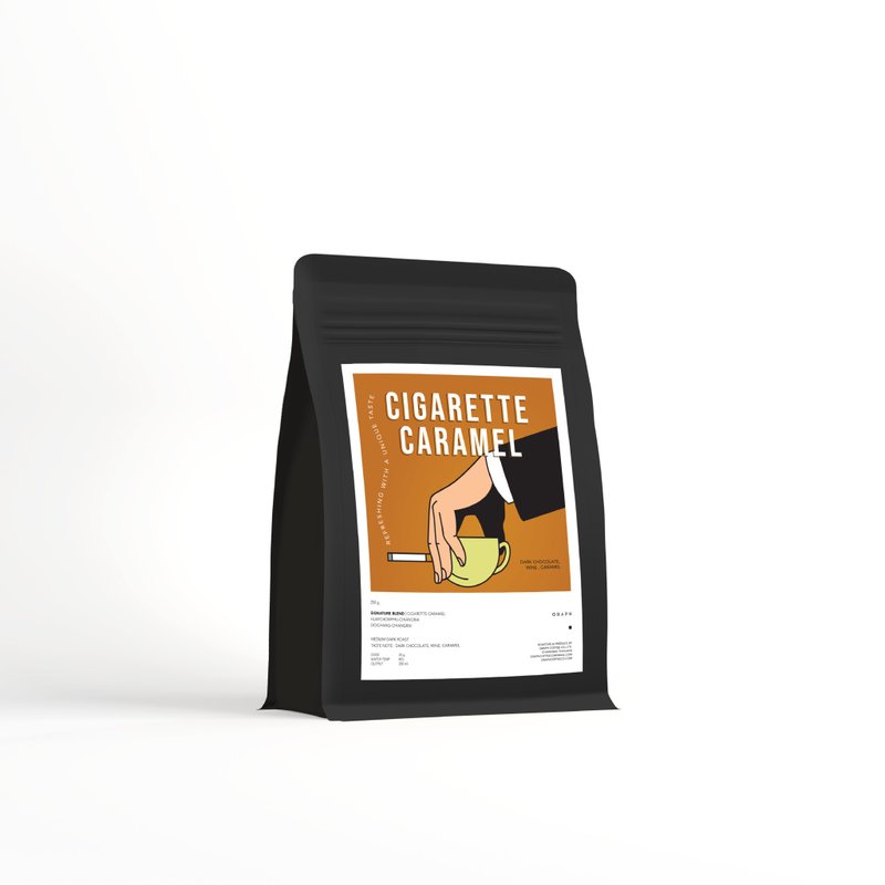 GRAPH | SIGNATURE BLEND - DARK TONE SET - CIGARETTE CARAMEL 500g. - 咖啡/咖啡豆 - 其他材質 黑色
