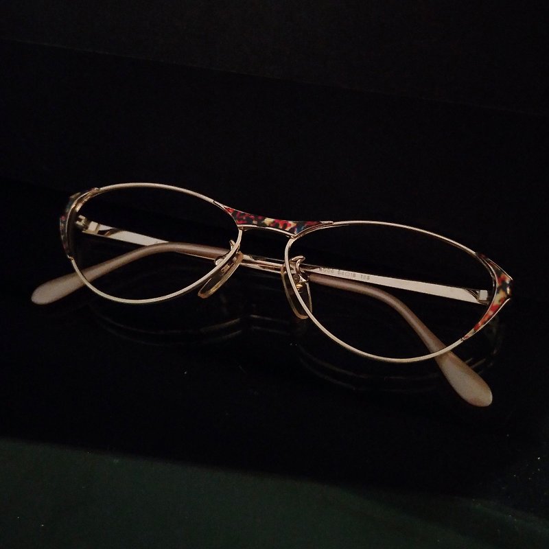 Monroe Optical Shop / Japan 90s Antique Glasses Frame M10 vintage - กรอบแว่นตา - เครื่องประดับ สีทอง