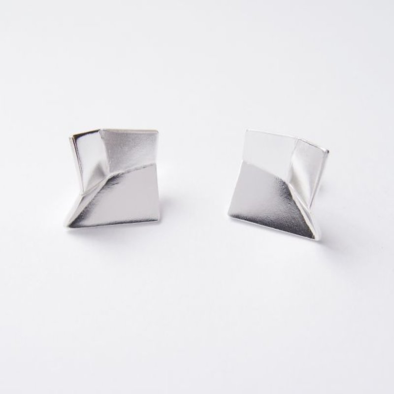 Folding Series 3 925 Silver Earrings - Earrings & Clip-ons - Other Metals Silver