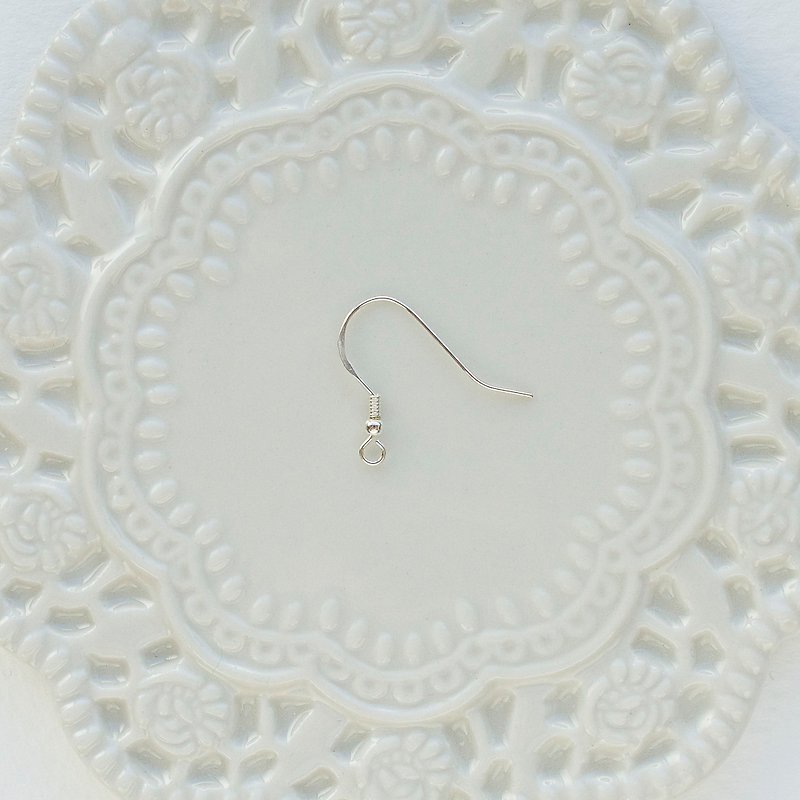 Wooden charm. Accessories 925 sterling silver ear hook single - Earrings & Clip-ons - Sterling Silver Silver