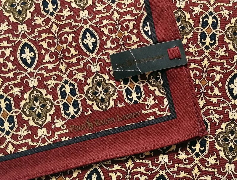 Polo Ralph Lauren Vintage Handkerchief Motif Red 20.5 x 20.5 inches - 絲巾 - 棉．麻 