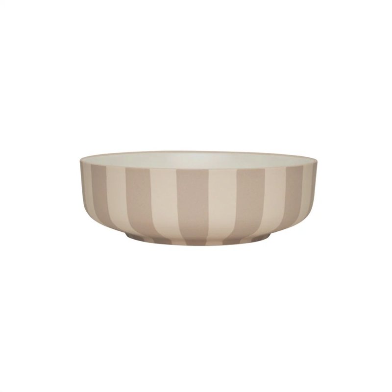 OYOY Toppu wide mouth bowl/Earl Gray milk tea - Bowls - Pottery Multicolor