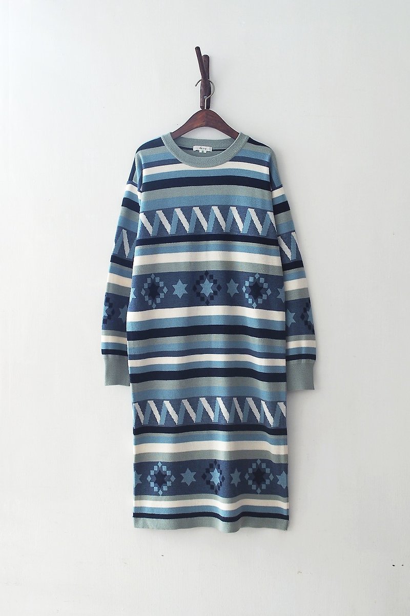 Banana Flyin '| vintage | totem Long pullover dress - สเวตเตอร์ผู้หญิง - ผ้าฝ้าย/ผ้าลินิน 