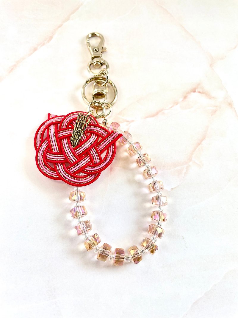 Camellia bag charm, Polygonum filiforme, red and pink - Charms - Paper Red