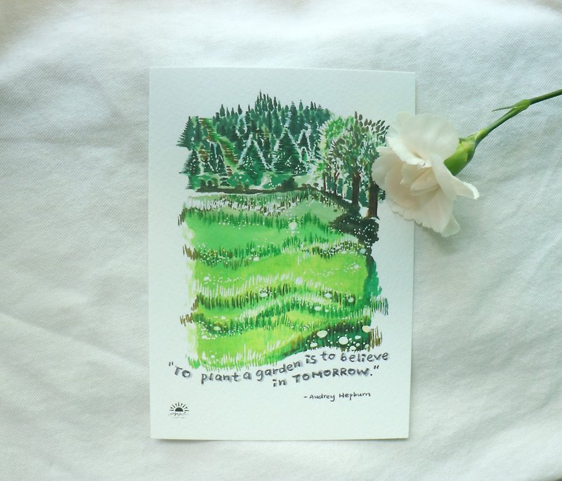 【the Spring series】Garden Theme Postcard - การ์ด/โปสการ์ด - กระดาษ สีเขียว