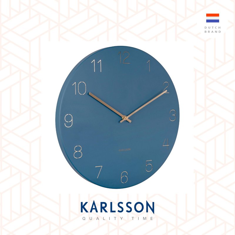 Karlsson Wall clock Charm engraved steel blue - Clocks - Other Metals Blue