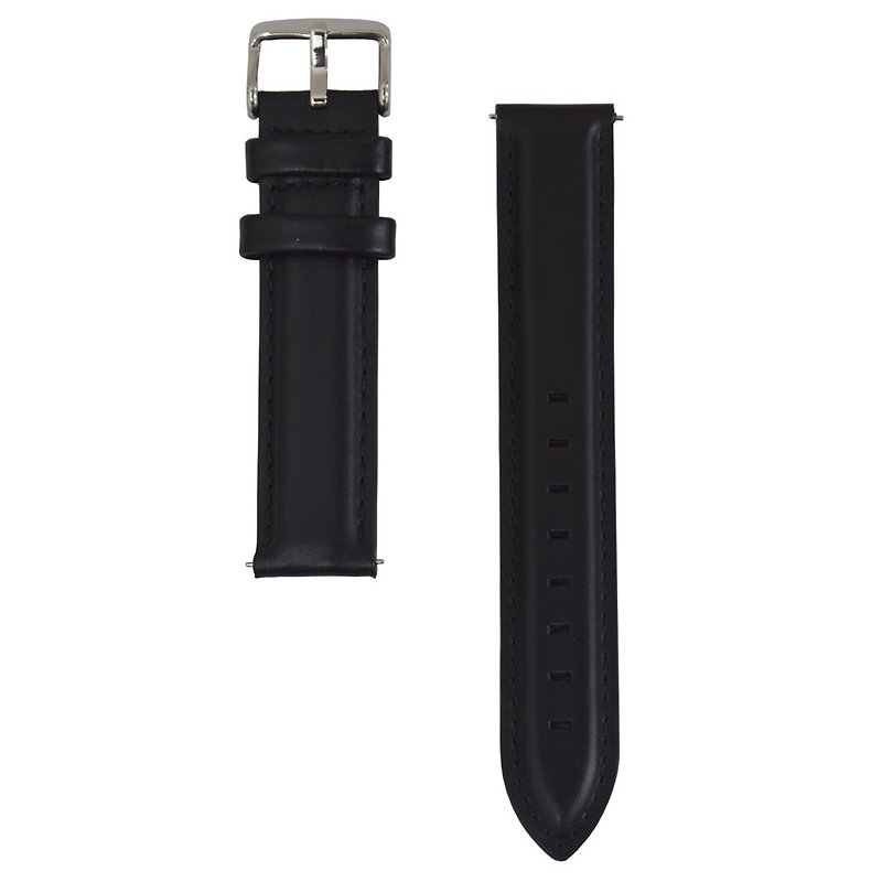 BOND STONE 20mm Genuine leather belt Black(40mm case only) - Watchbands - Genuine Leather Black