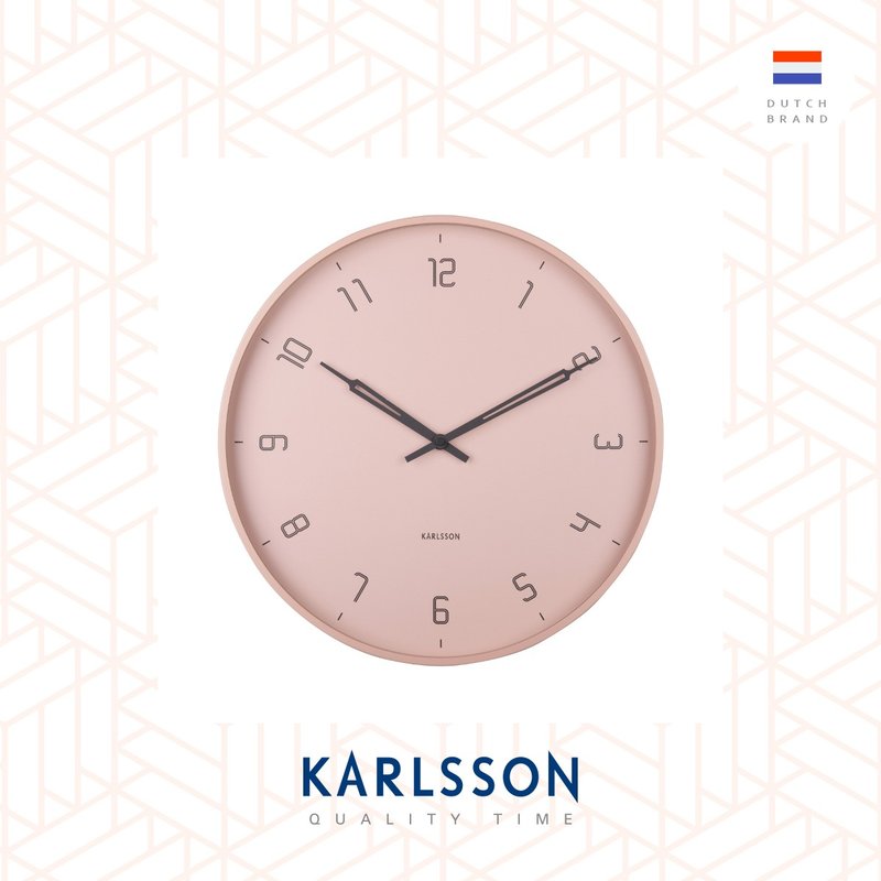 荷蘭Karlsson wall clock 40cm Stark matt faded pink - 時鐘/鬧鐘 - 其他金屬 粉紅色