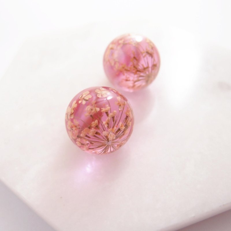 Fireworks. Pink - clip-on earrings, pin earrings - three styles - Earrings & Clip-ons - Silicone Pink