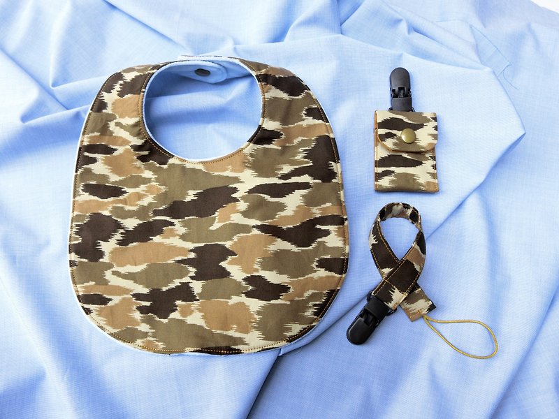 Desert Camouflage - North Neck Button Bags - ผ้ากันเปื้อน - ผ้าฝ้าย/ผ้าลินิน สีกากี