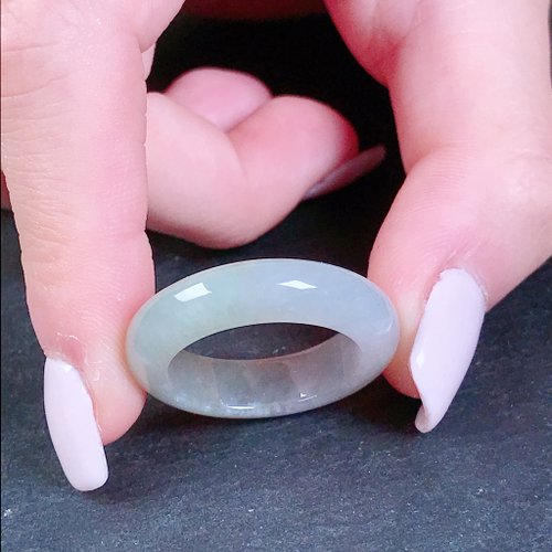 瓔珞珠寶盒 E.L.Jewelry Box 冰種飄綠翡翠戒指戒圈 | 國際16圍 | 天然緬甸玉翡翠A貨