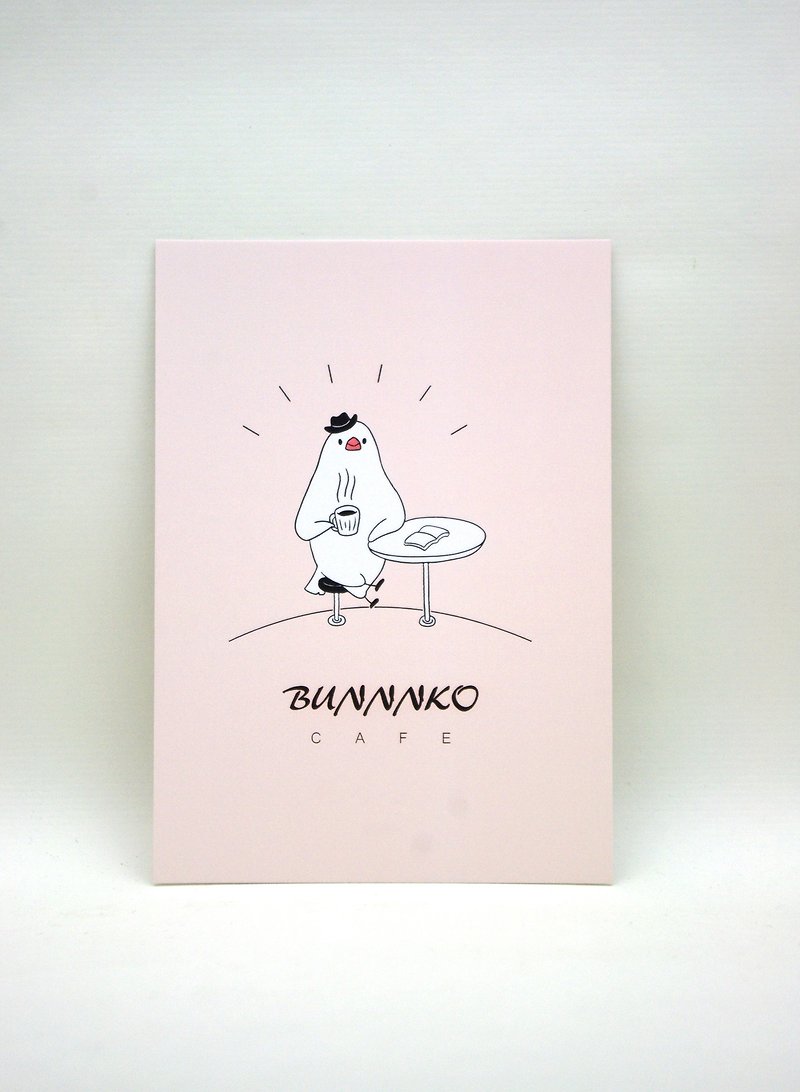 BUNNNKO CAFE 文鳥 明信片 - 心意卡/卡片 - 紙 粉紅色