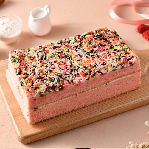 HeraCake創意烘培禮品 【赫菈Heracake】七彩草莓長條蛋糕(2入/組)