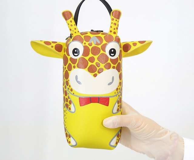 GIRAFFE PENCIL CASE, Giraffe Zipper Bag, Animal Pencil Bag, Small