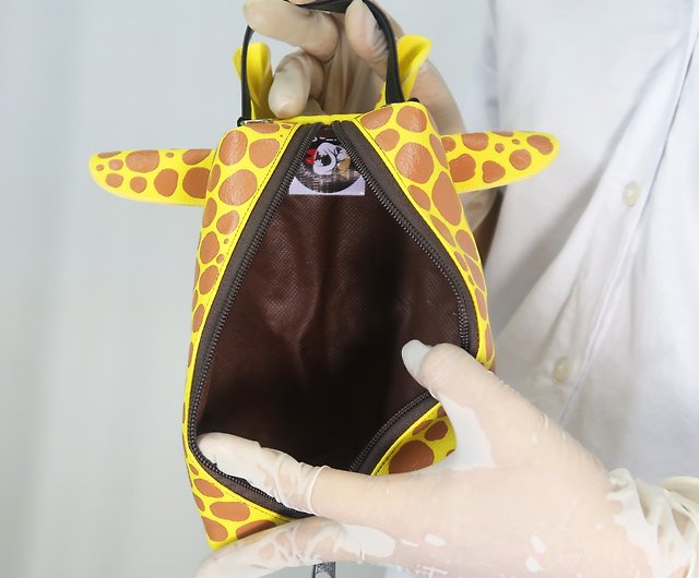 GIRAFFE PENCIL CASE, Giraffe Zipper Bag, Animal Pencil Bag, Small