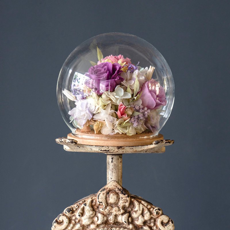 珍愛球型玻璃盅 |  康乃馨 玫瑰花 - 乾燥花/永生花 - 植物．花 