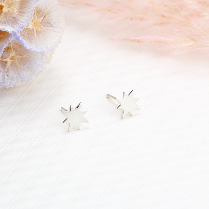 【Angel & Me】Forever Star s925 sterling silver earrings (changeable ear clips) - ต่างหู - เงินแท้ สีเงิน